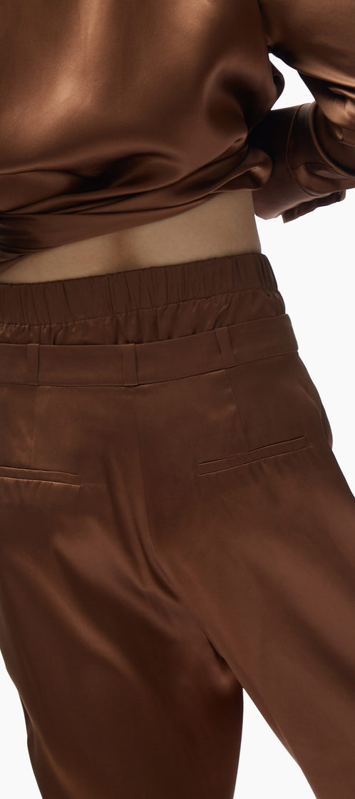 TOMGIRL brown silk trousers