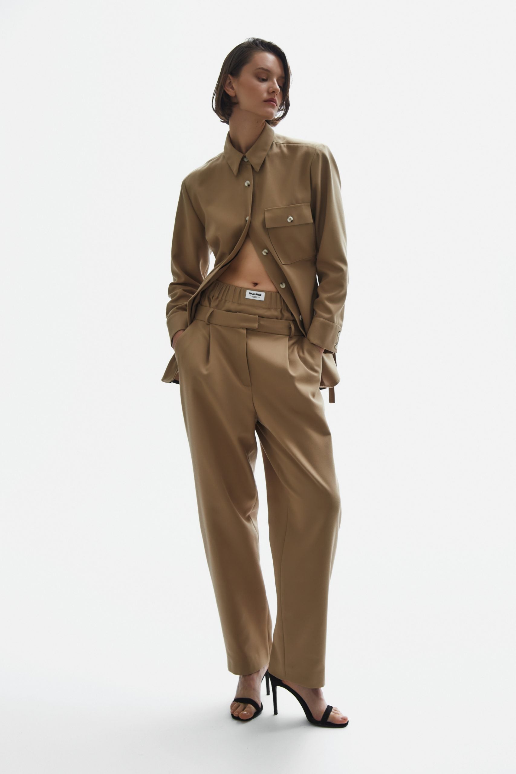 TOMGIRL camel trousers