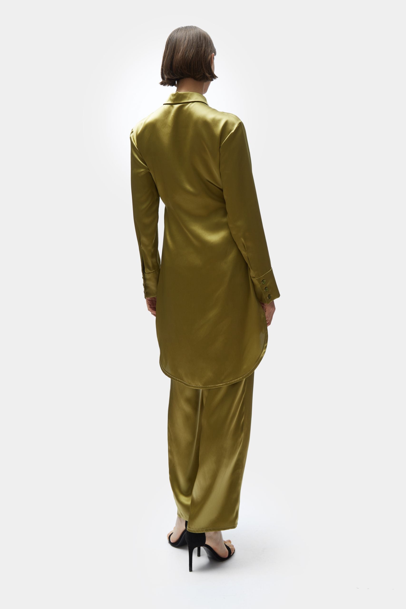 TOMGIRL moss silk trousers