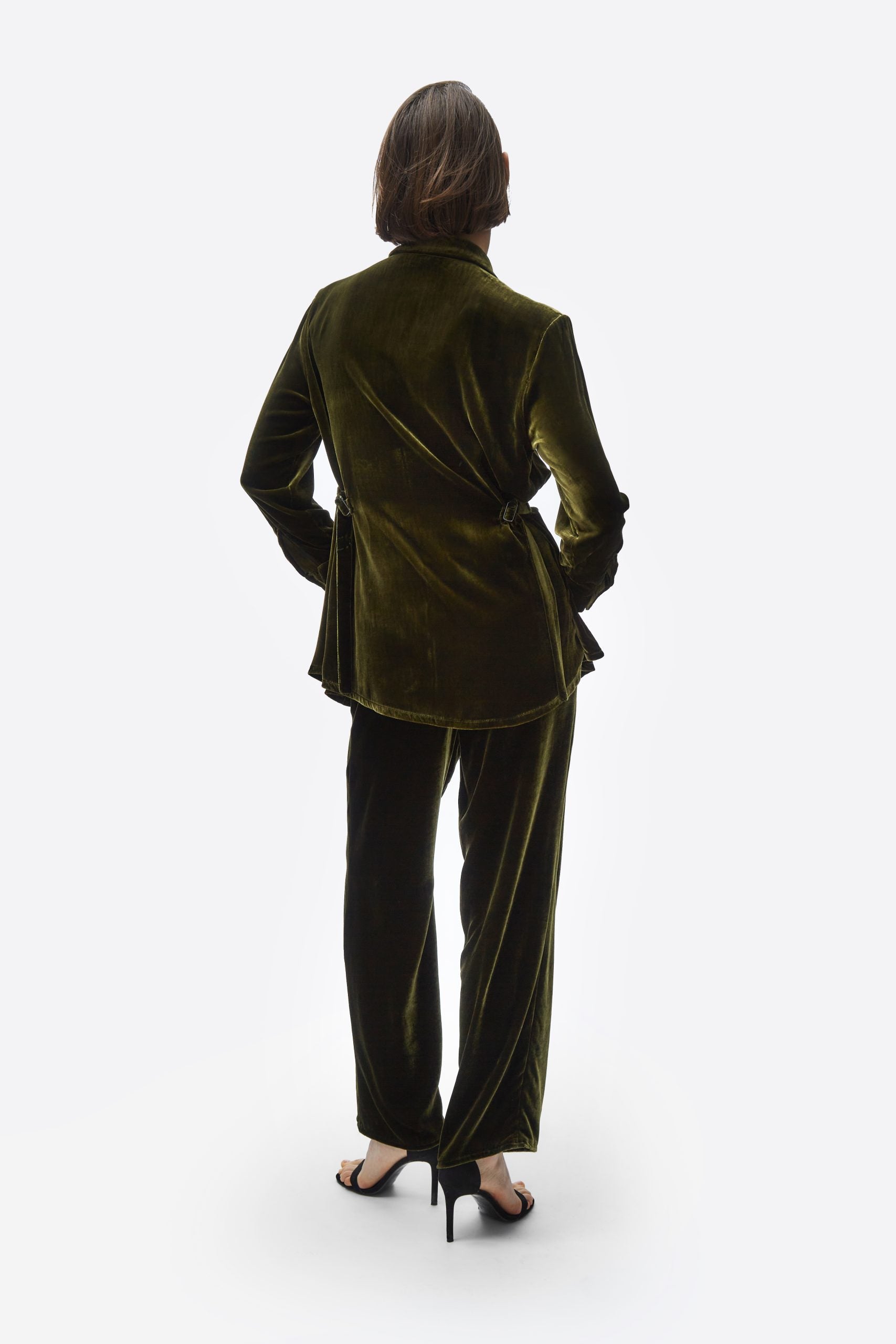 TOMGIRL moss velvet trousers