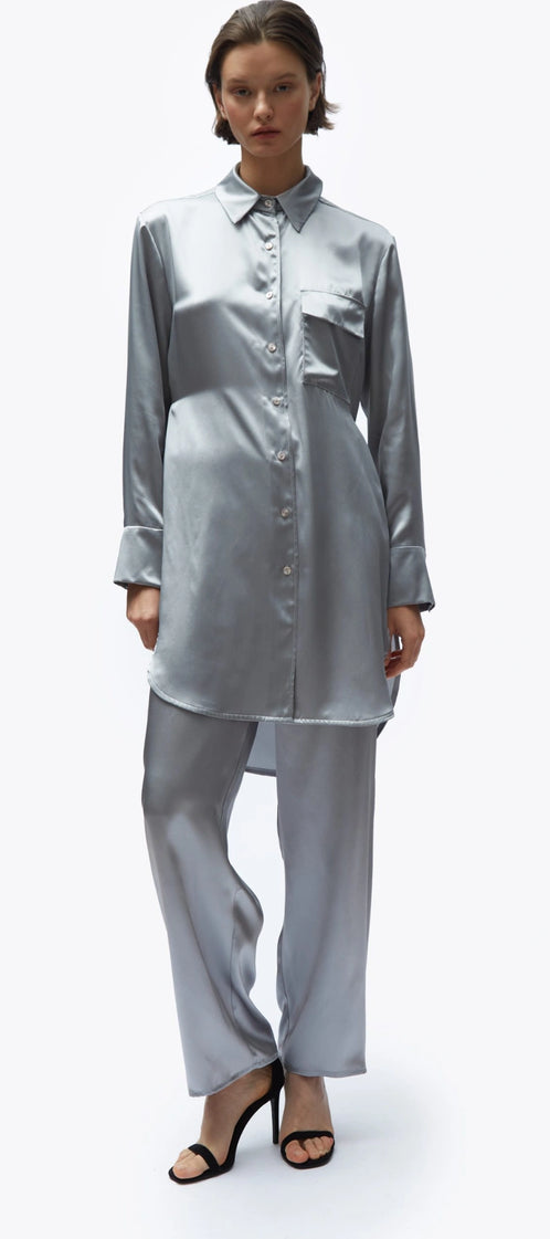 TOMGIRL pearl silk shirt