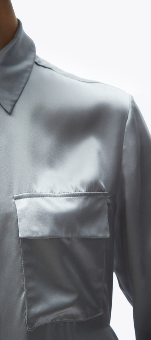 TOMGIRL pearl silk shirt