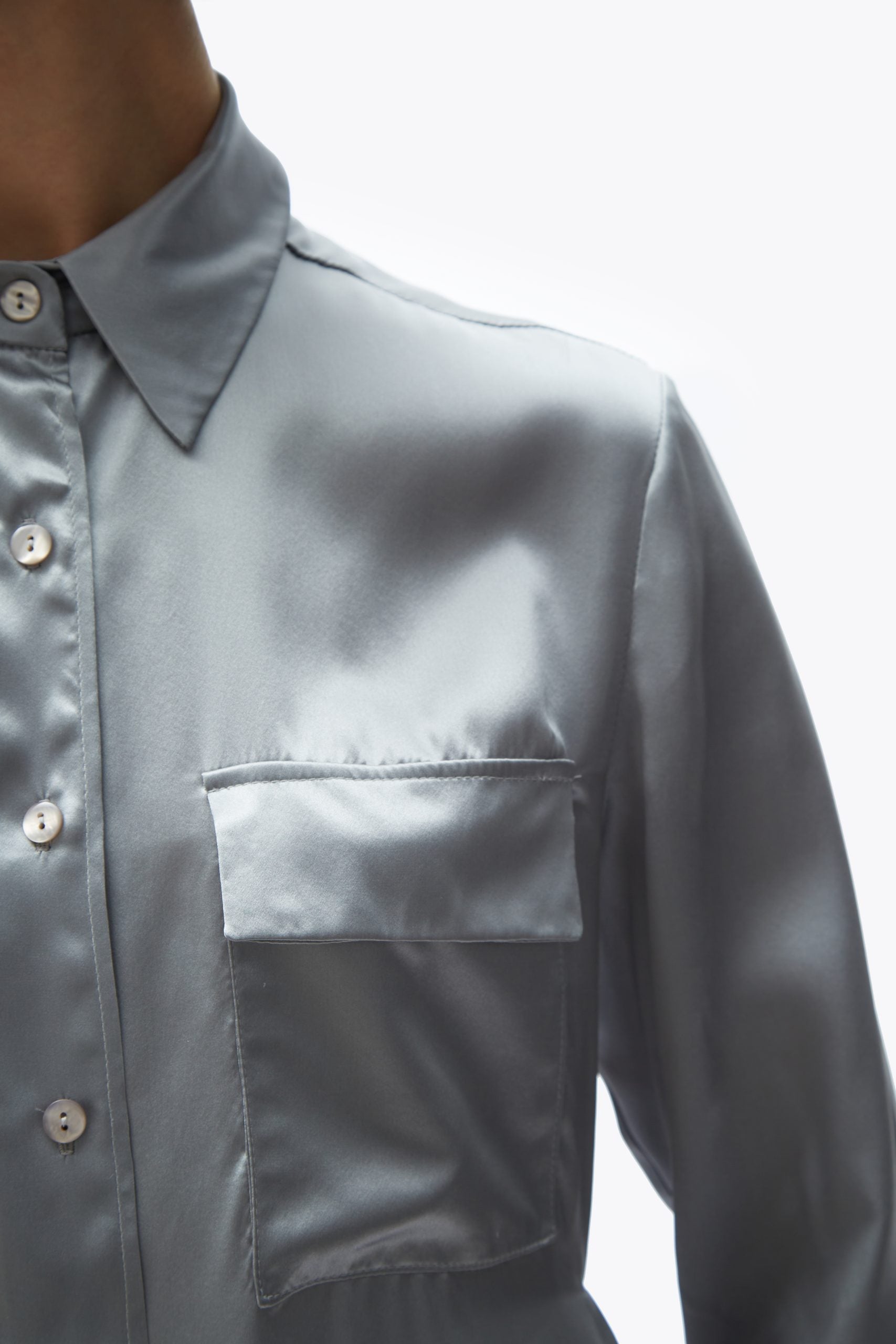 TOMGIRL pearl silk shirt