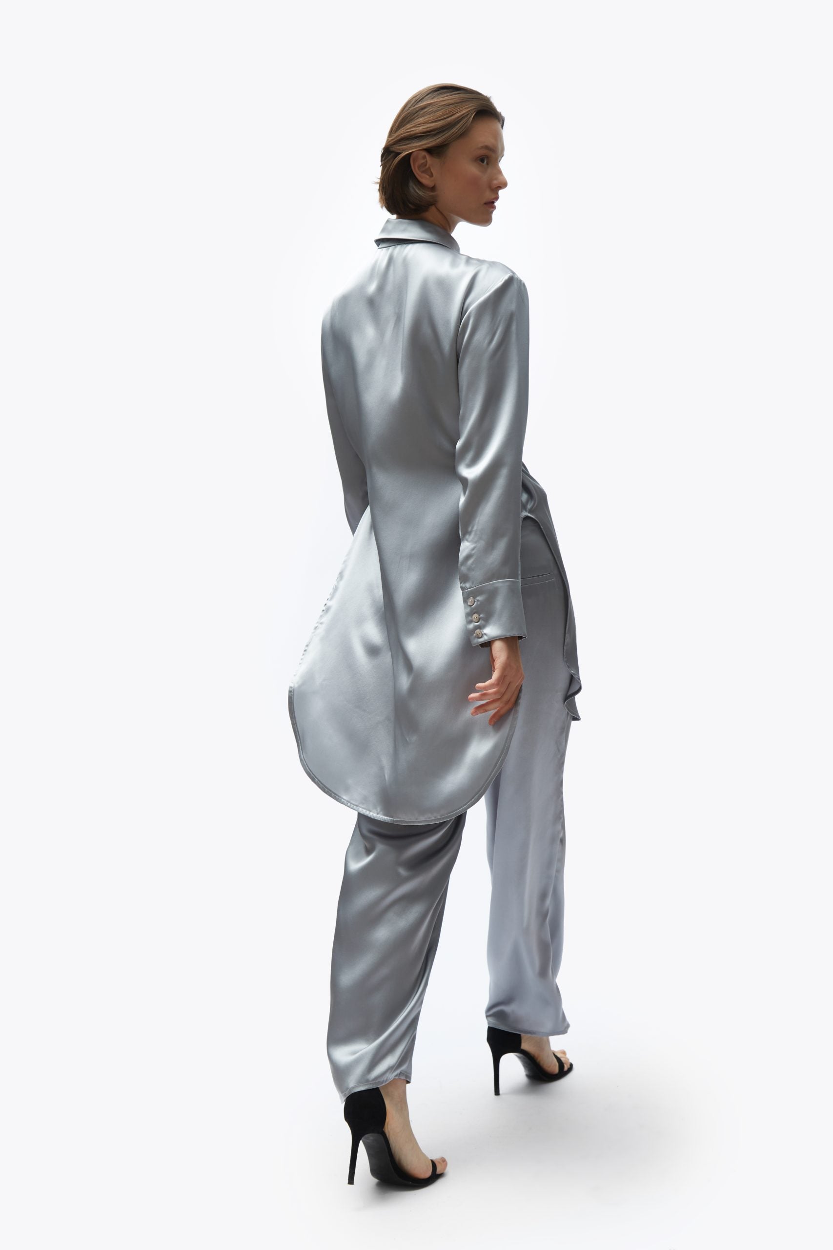 TOMGIRL pearl silk shirt