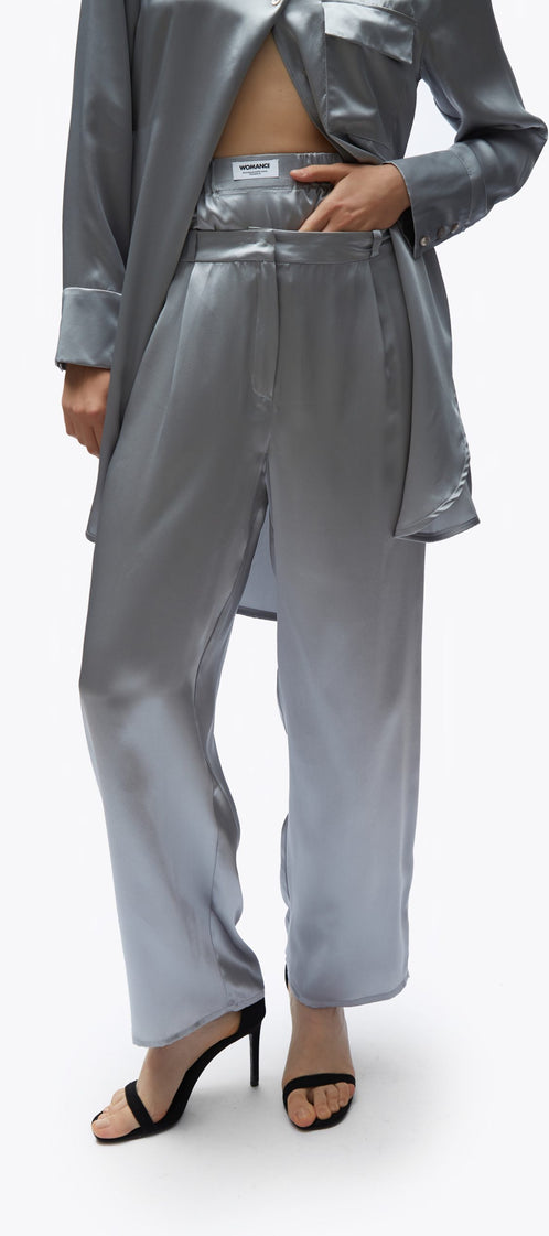 TOMGIRL pearl silk trousers