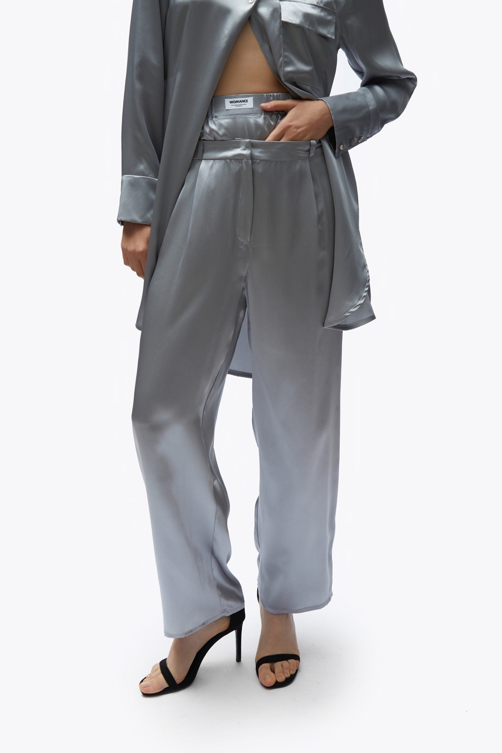 TOMGIRL pearl silk trousers