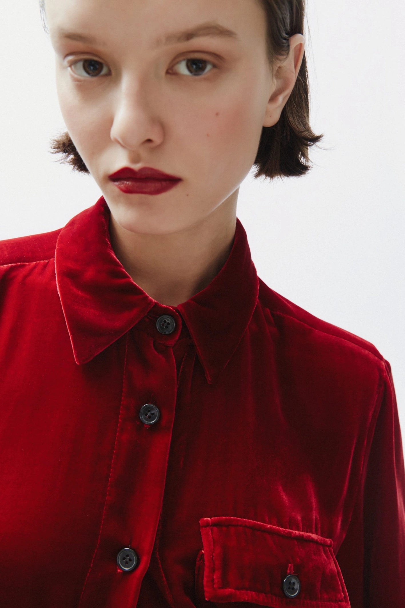 TOMGIRL red velvet shirt