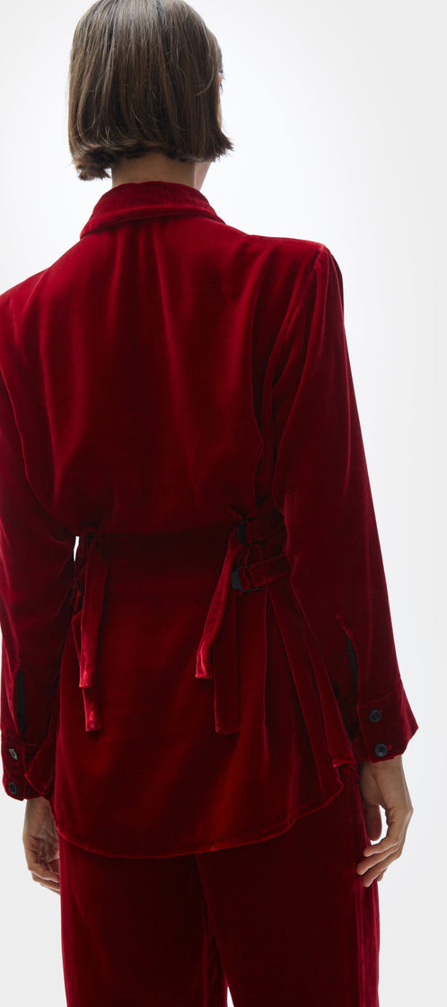 TOMGIRL red velvet shirt