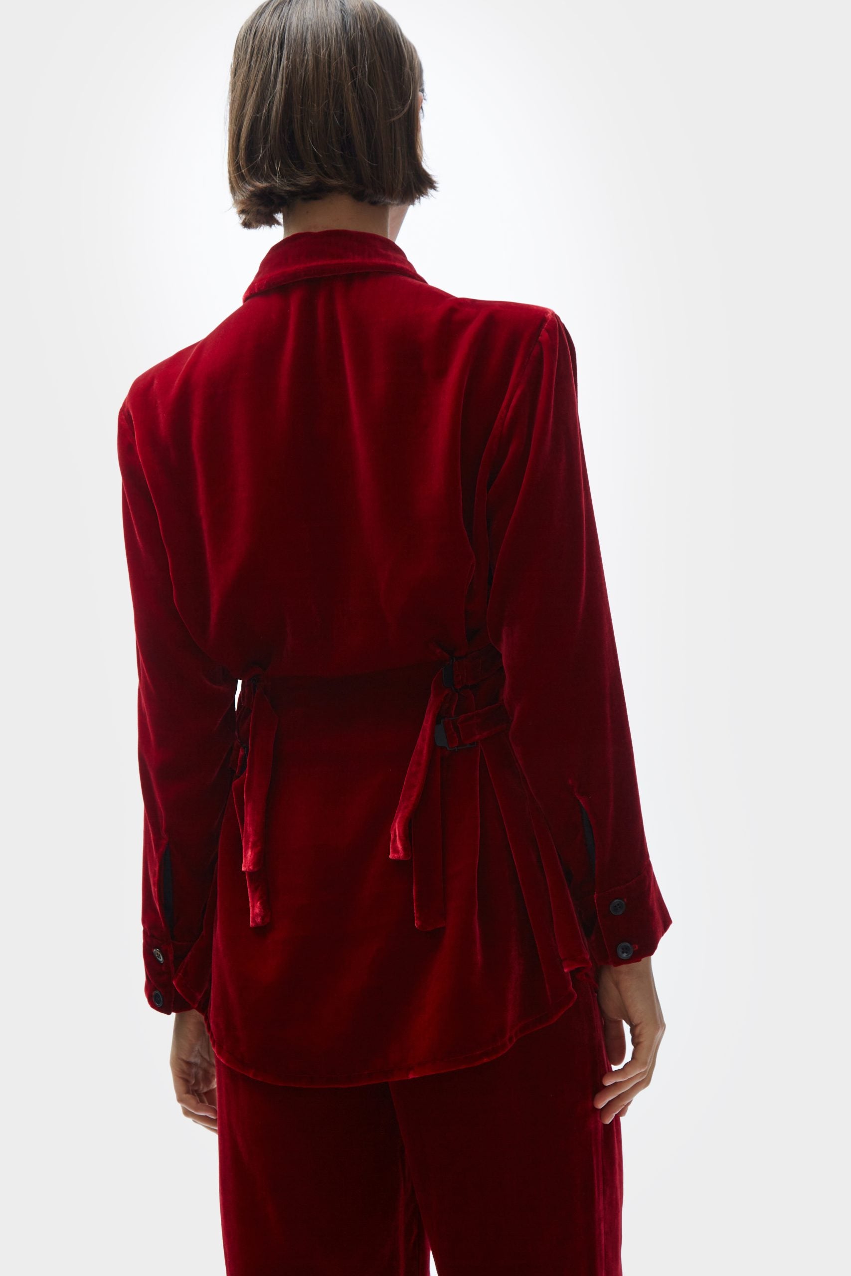 TOMGIRL red velvet shirt