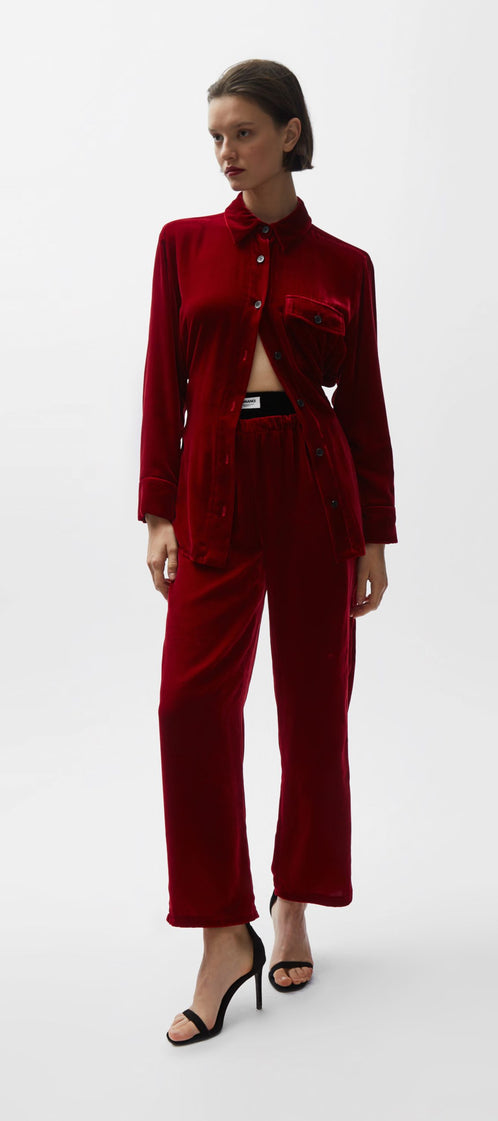 TOMGIRL red velvet shirt