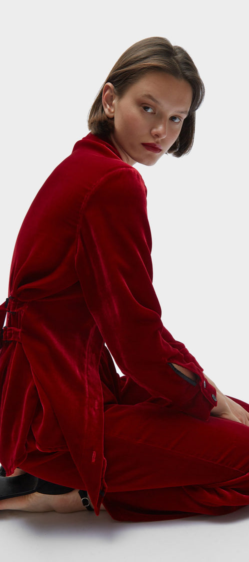 TOMGIRL red velvet trousers