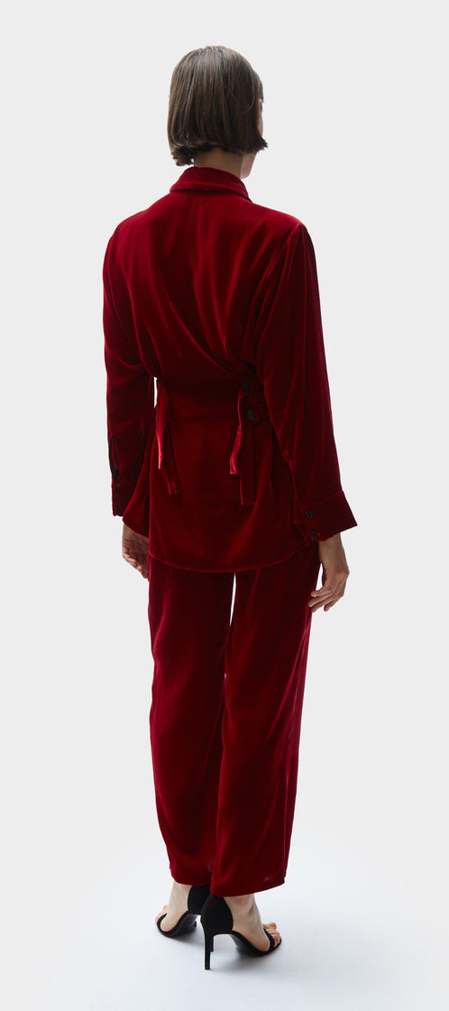 TOMGIRL red velvet trousers