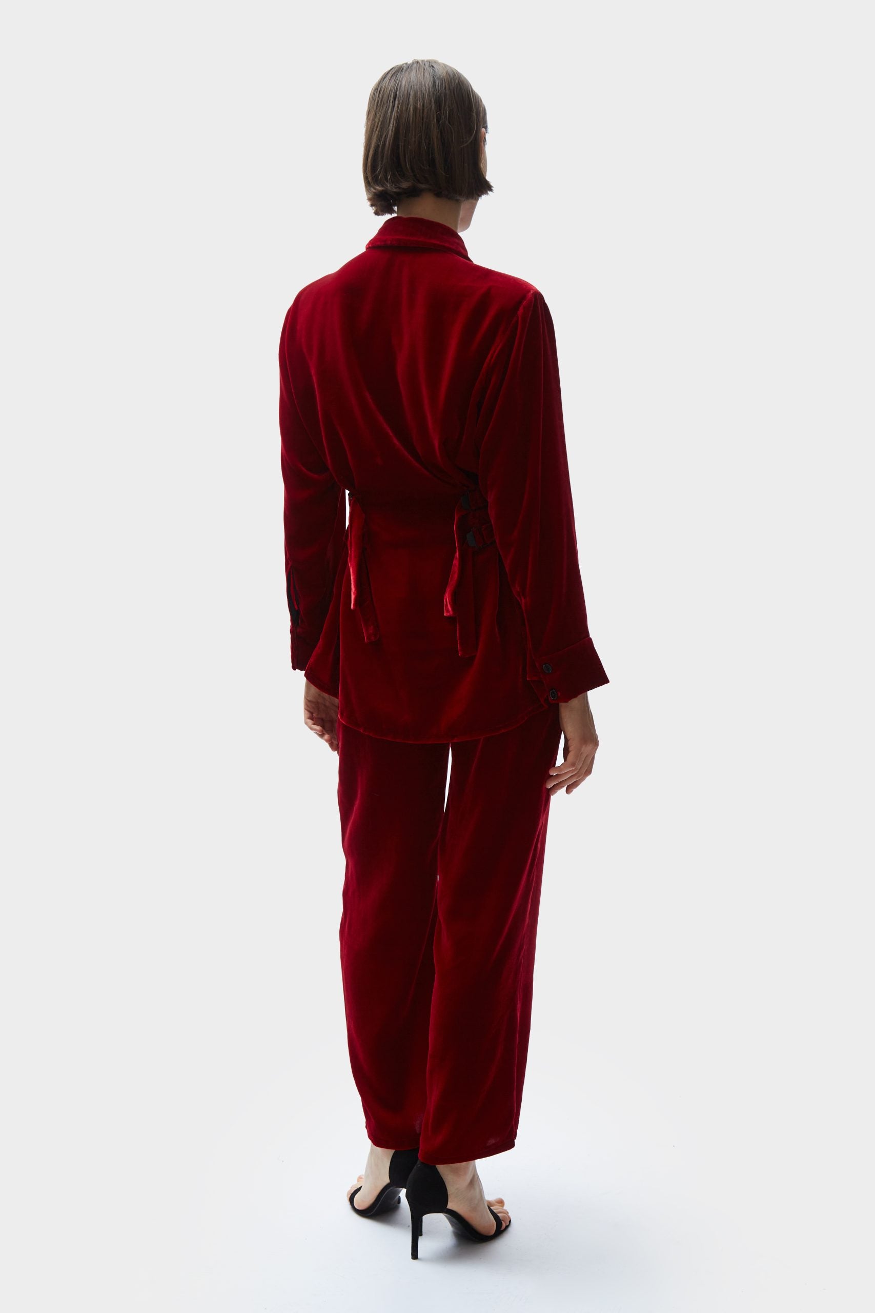 TOMGIRL red velvet trousers