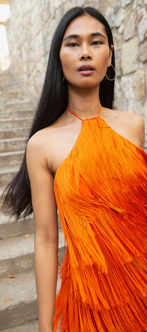 ALBA peach dress