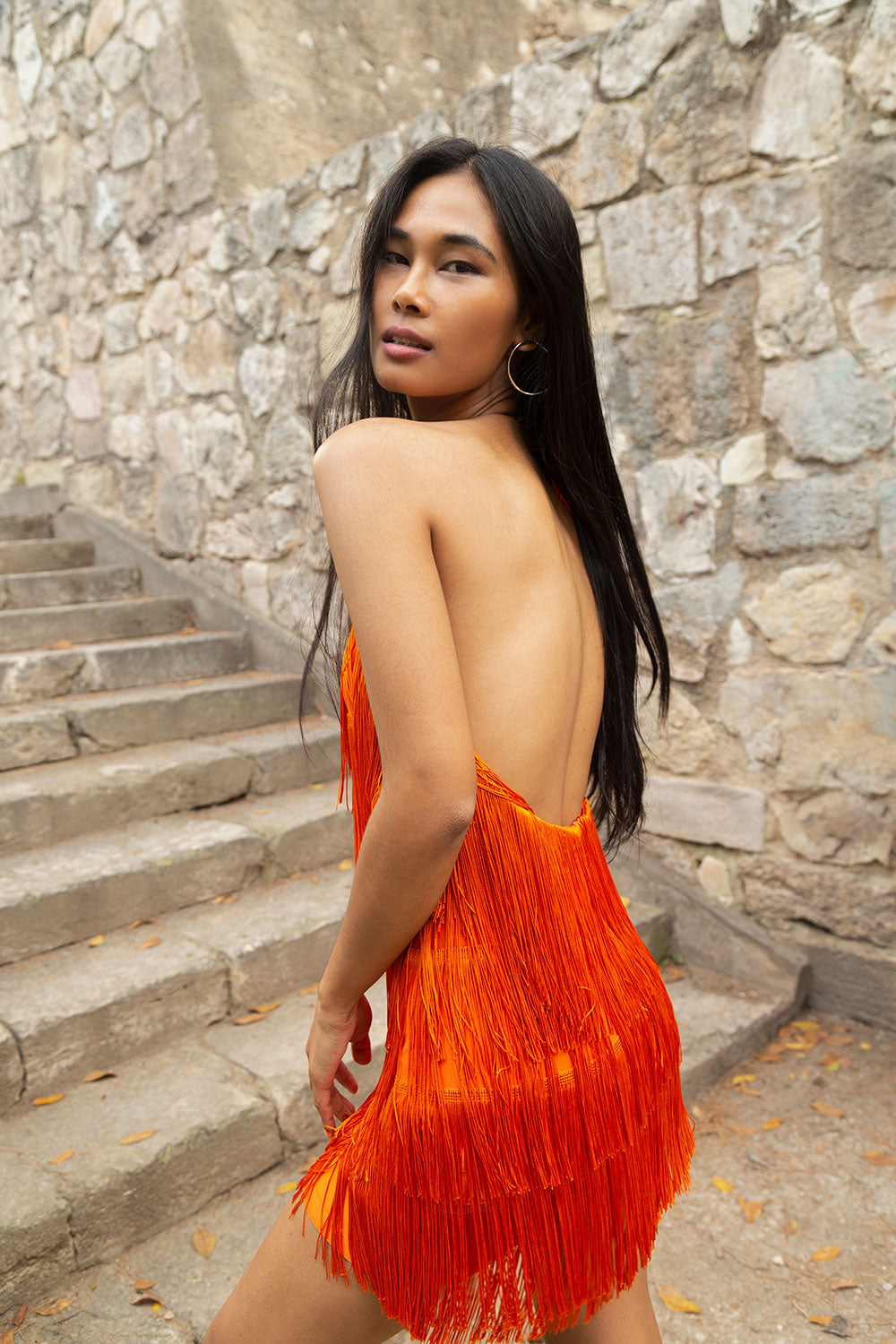 ALBA peach dress