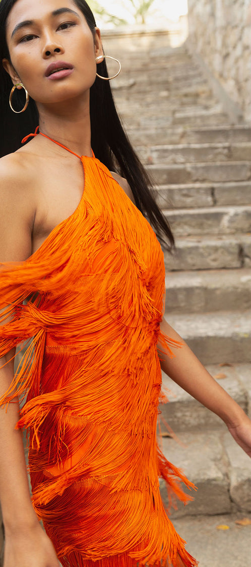 ALBA peach dress