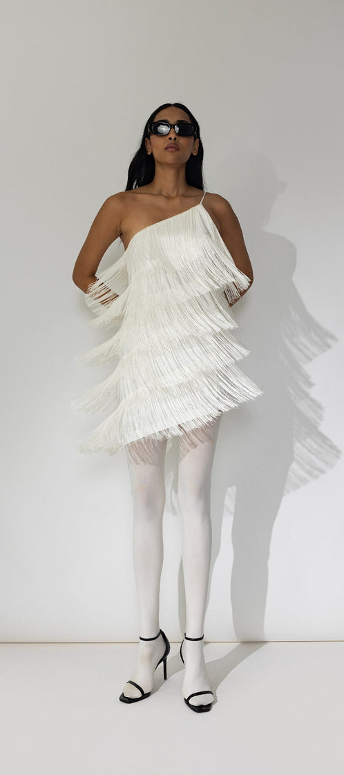 ASYMMETRIC white dress