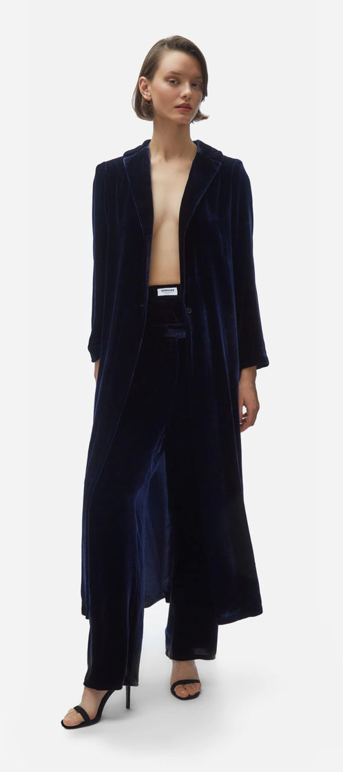 Cardi-coat. Blue night velvet