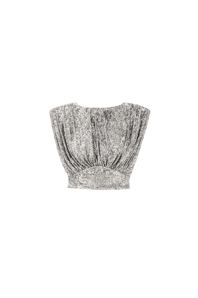 CHER silver croptop