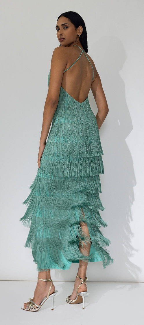 LONG ALBA aquamarine dress