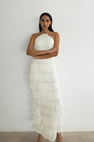 LONG ALBA white cross strap