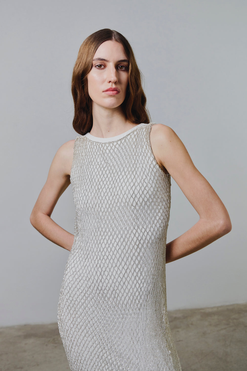 net dresses for ladies Colour Cotton Net Dresses Multi-coloured Net Dress With Beads MANGO Japan