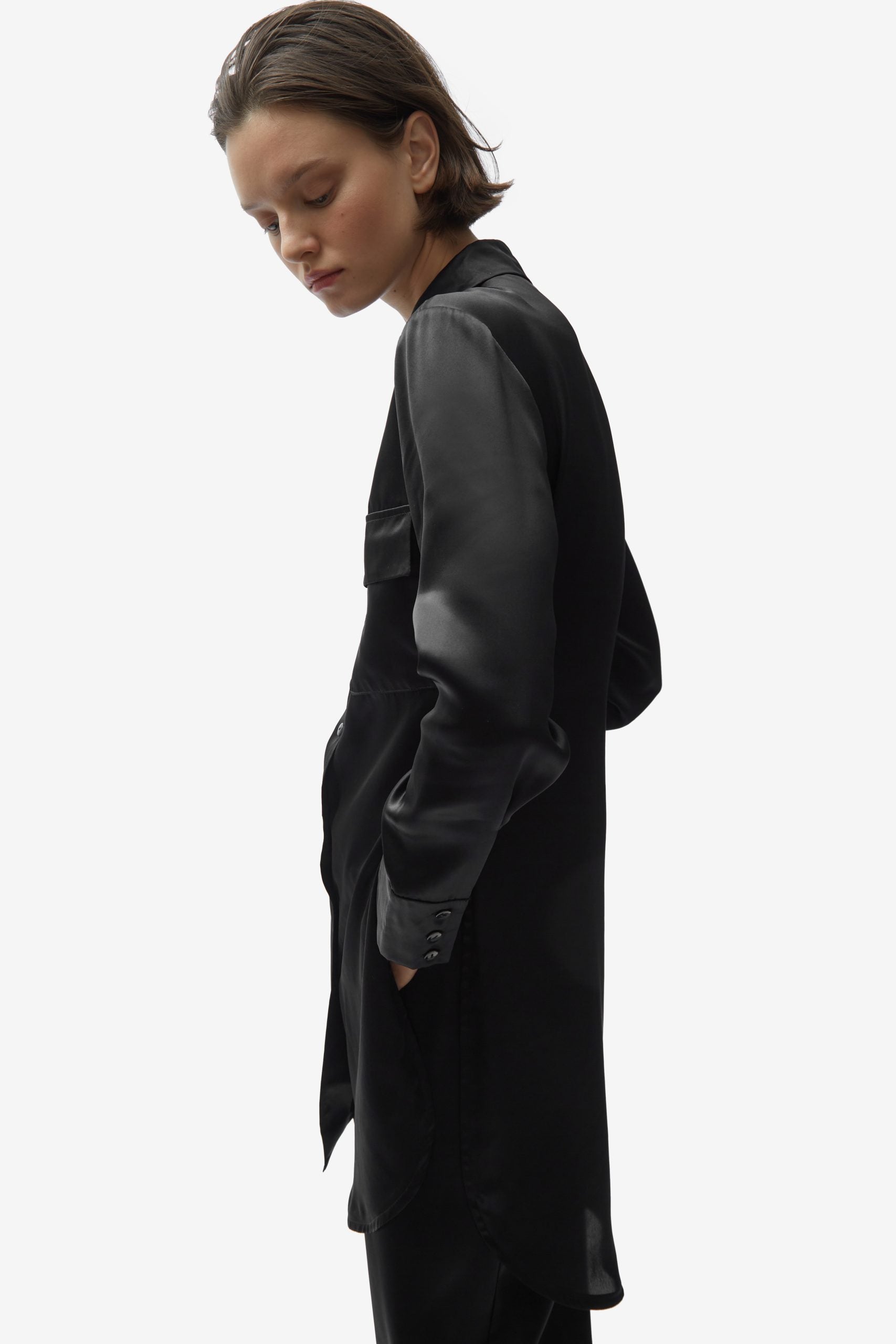 TOMGIRL black silk shirt