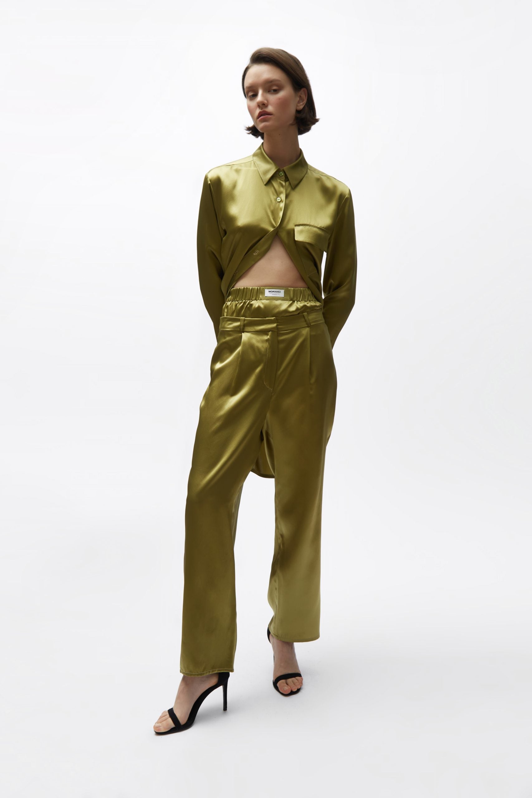 TOMGIRL moss silk shirt