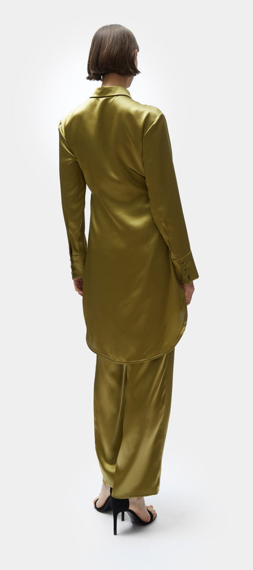 TOMGIRL moss silk shirt