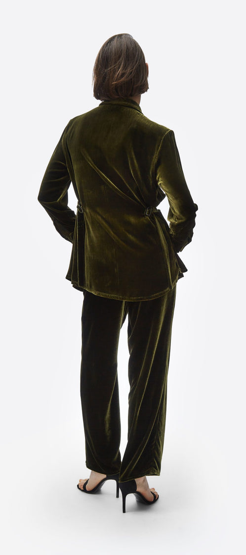 TOMGIRL moss velvet trousers