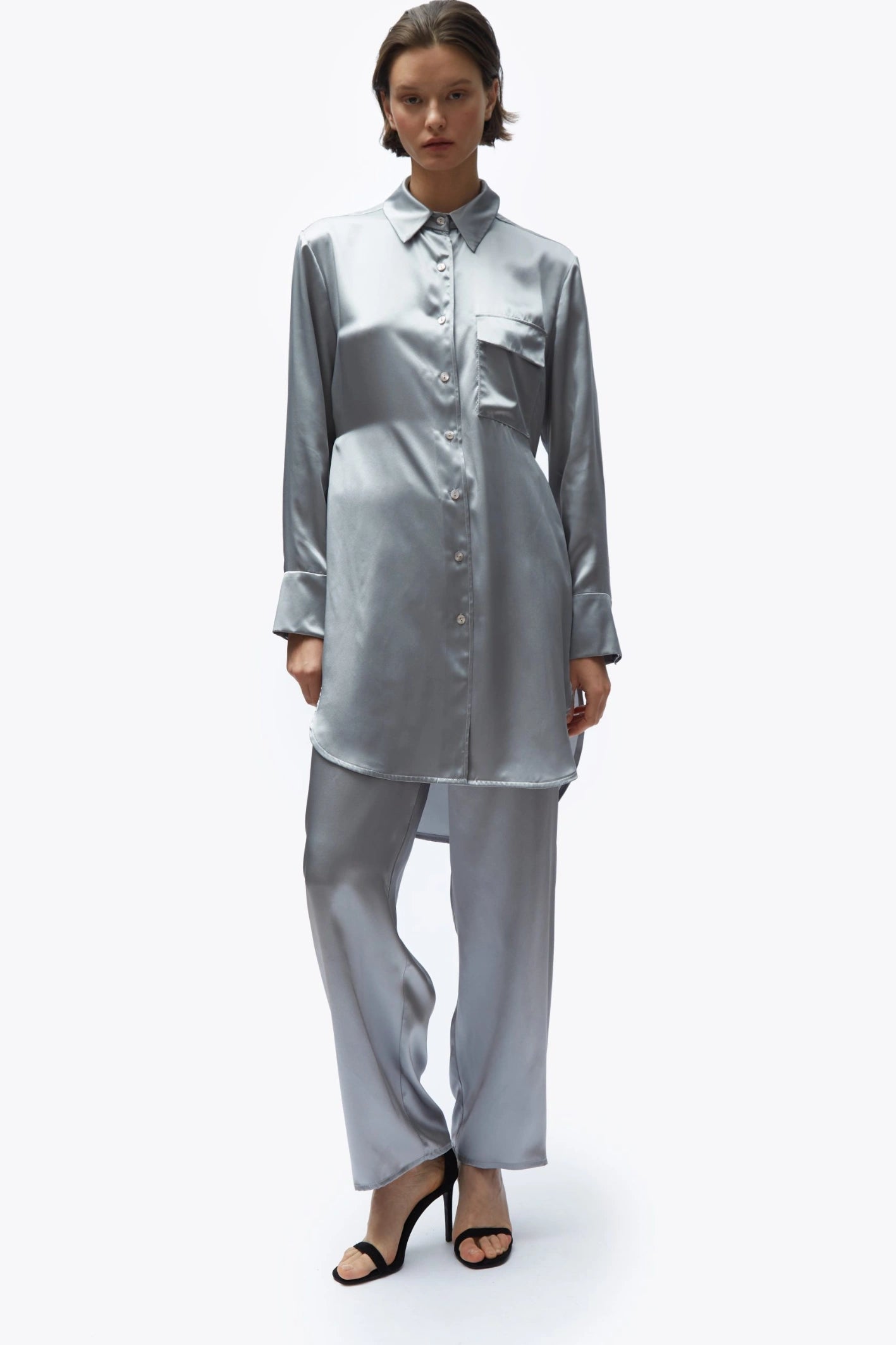 TOMGIRL pearl silk shirt