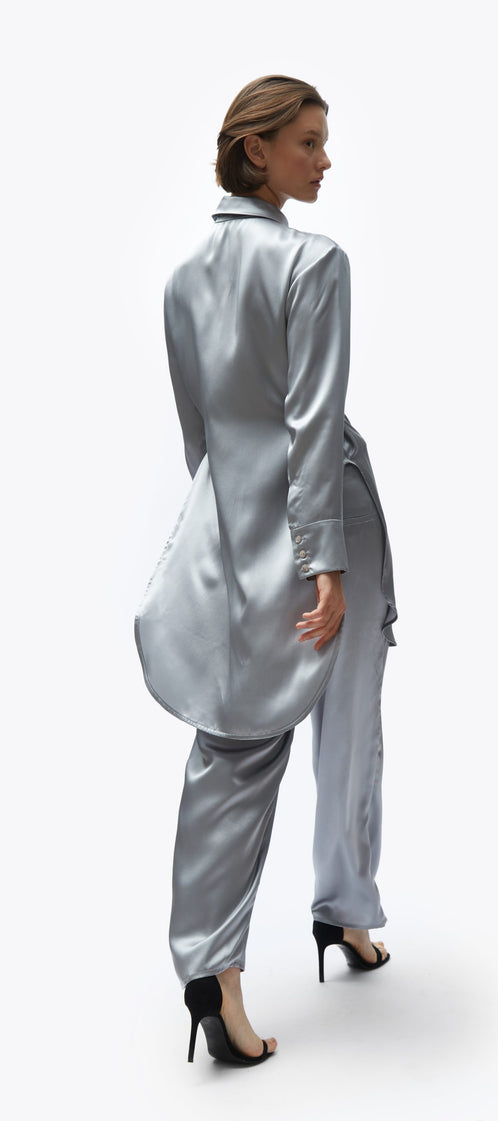 TOMGIRL pearl silk shirt