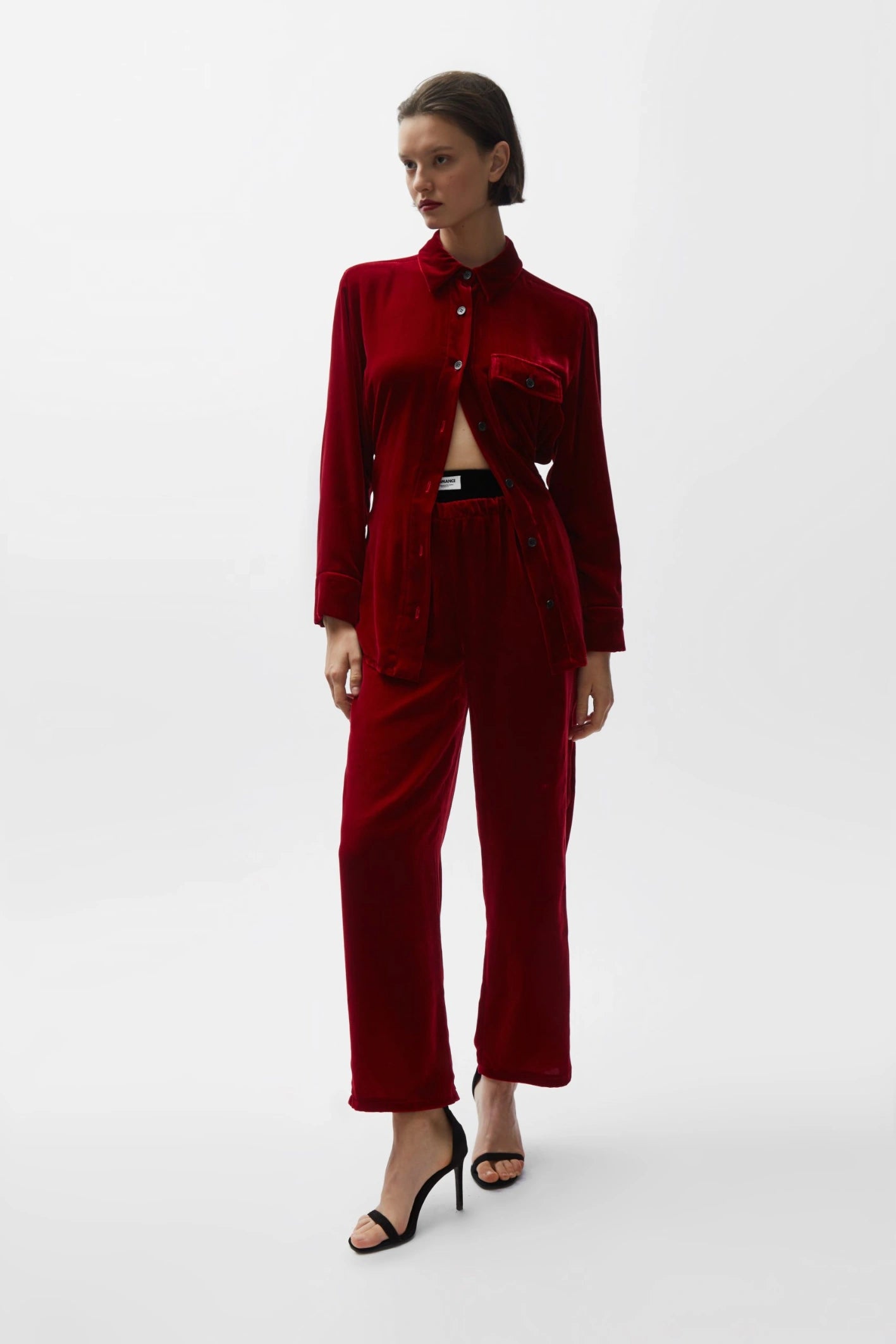 TOMGIRL red velvet trousers