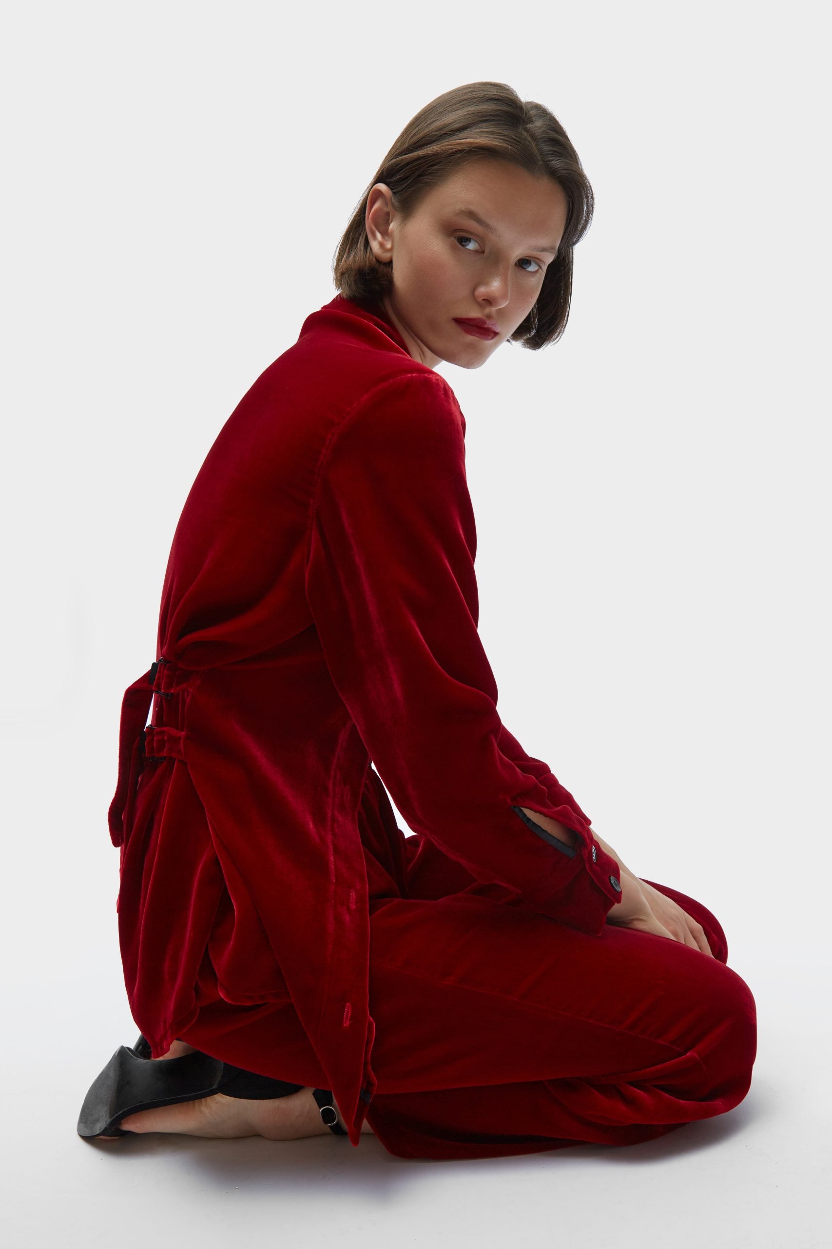 TOMGIRL red velvet trousers