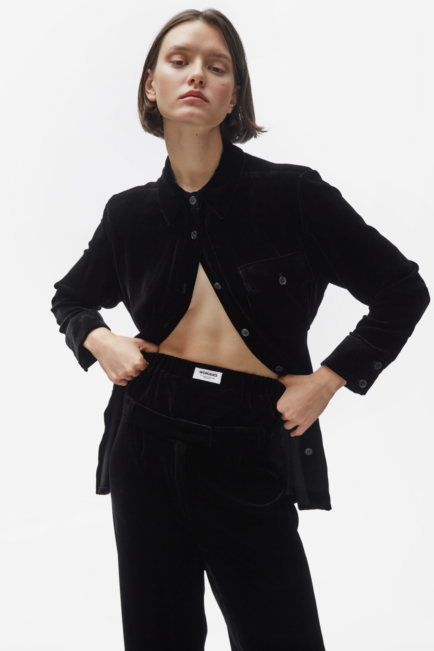 TOMGIRL velvet shirt
